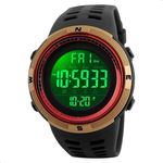 Relógio Masculino Skmei Digital 1251 a Prova D’água - Dourado e Vermelho