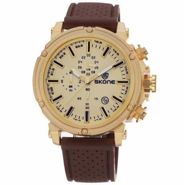 Relógio Masculino Skone Analógico 5148EG Dourado