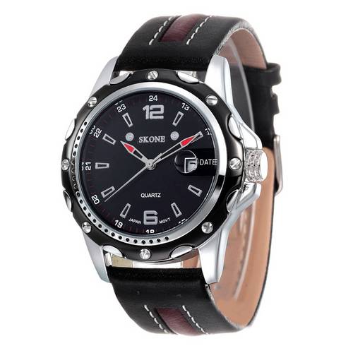 Relogio Masculino Skone Analogico Casual Preto 9117b