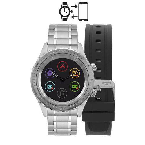 Relógio Masculino Smartwatch Bluetooth Technos P01aa/1p Connect Duo Prata