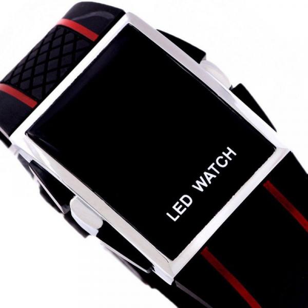 Relógio Masculino Sport Black LED Digital Iluminado Vermelho - Outras Marcas