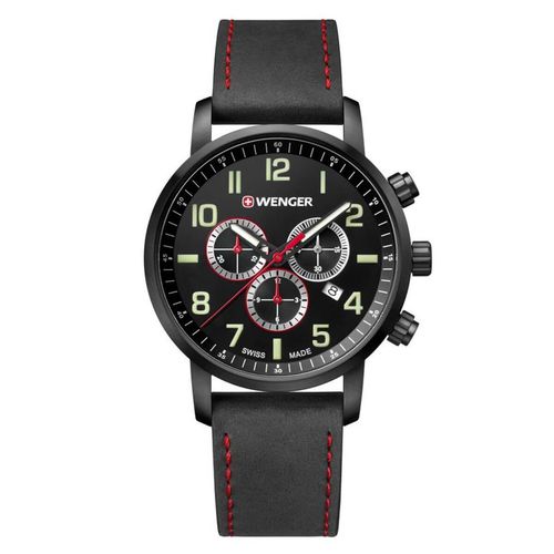 Relógio Masculino Suíço Wenger Linha Atitude Chrono 44mm Preto 01.1543.104