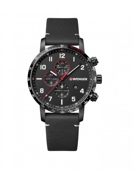 Relógio Masculino Suíço Wenger Linha Atitude Chrono 44mm Preto 01.1543.106