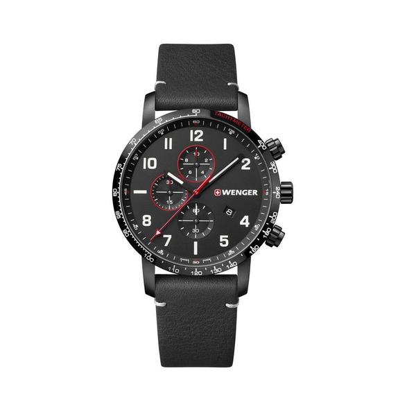 Relógio Masculino Suíço Wenger Linha Atitude Chrono 44mm Preto 01.1543.106