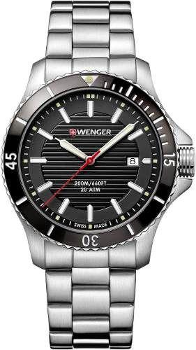 Relógio Masculino Suíço Wenger Linha Seaforce Aço Inox / Preto 01.0641.118