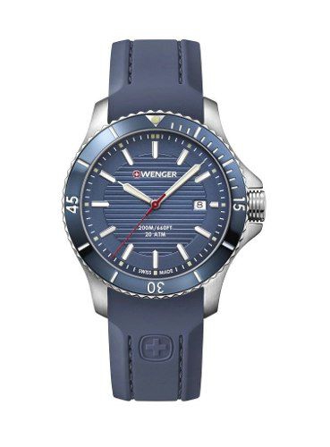 Relógio Masculino Suíço Wenger Linha Seaforce Pulseira Silicone Azul 01.0641.124