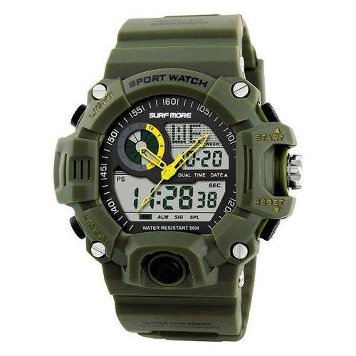 Relógio Masculino Surf More 20023391m Anadigi Militar Verde