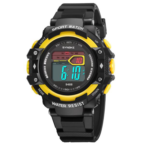 Relógio Masculino Synoke 9488 Digital a Prova D'água Amarelo