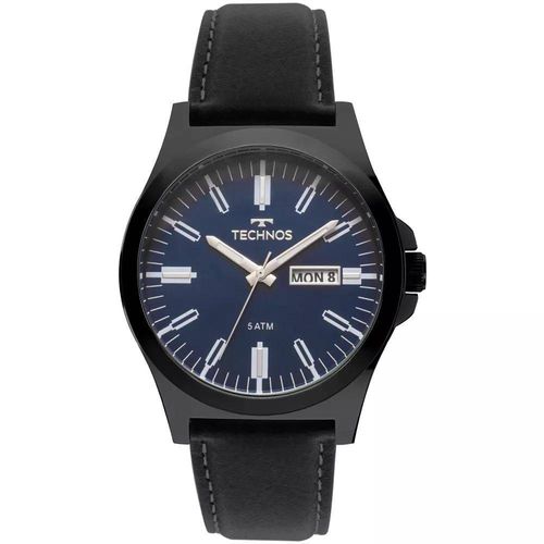 Relógio Masculino Technos 2305BA/2A 44mm Couro Preto