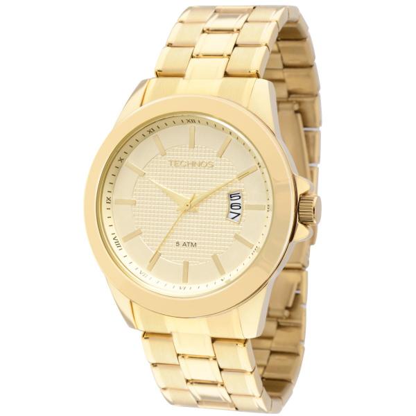 Relogio Masculino Technos 2115KQJ/4D Pulseira Aço Dourado