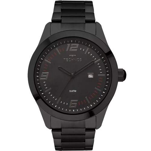 RelÃ³gio Masculino Technos 2115MOA/4P AÃ§o Preto - Incolor - Masculino - Dafiti