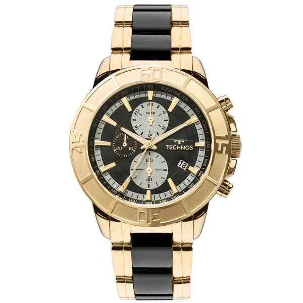 Relógio Masculino Technos Aço Dourado com Preto JS15ET/4P 47mm