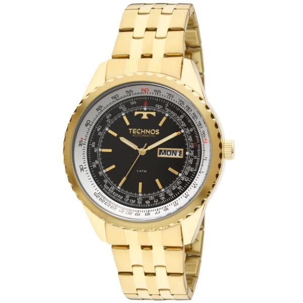 Relógio Masculino Technos Automático 8205NN/4P Pulseira Aço Dourada