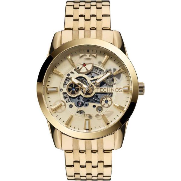 Relógio Masculino Technos Automático Dourado 8205NQ/4X L - Jjoias