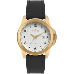 Relógio Masculino Technos Classic Steel 2115MQJ/2B 43mm Couro Preto