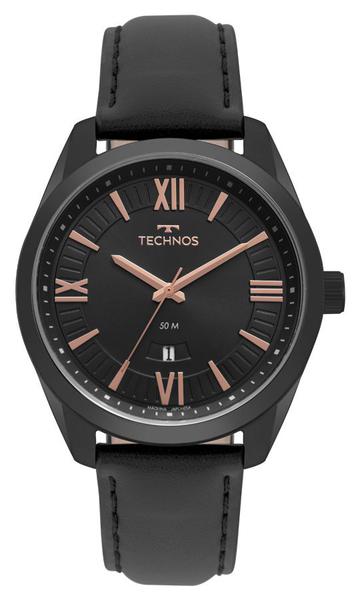 Relogio Masculino Technos Couro Preto 2115MSP4P