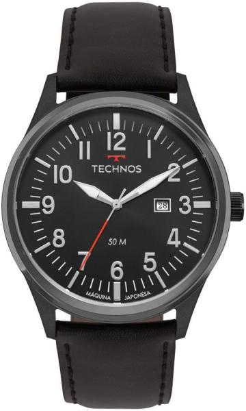 Relogio Masculino Technos Couro Preto 2115mtc2p