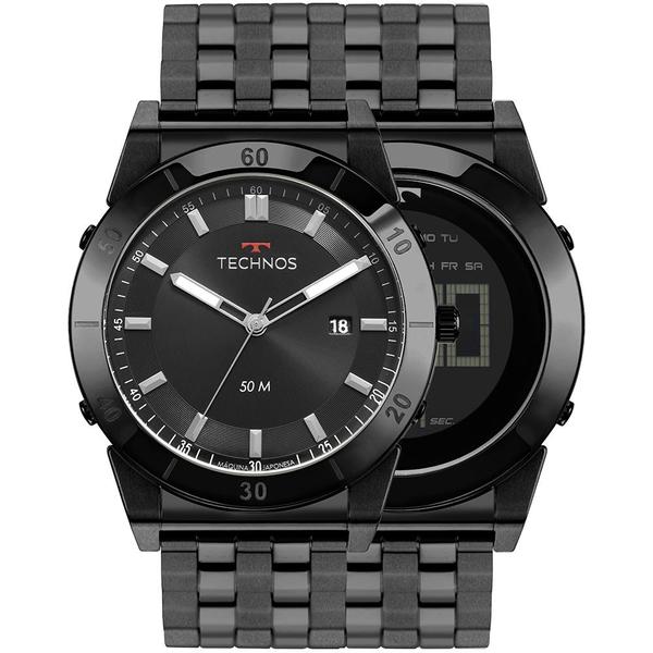 Relógio Masculino Technos Curvas 1S13CR/4P 47mm Aço Preto