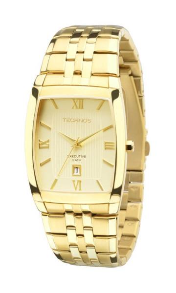 Relogio Masculino Technos Dourado Quadrado 1N12MP4X