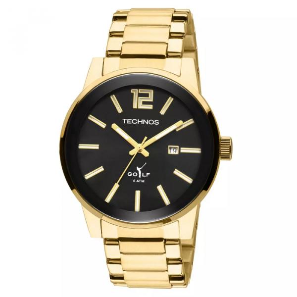 Relógio Masculino Technos Golf 2115TT/4P Dourado Preto