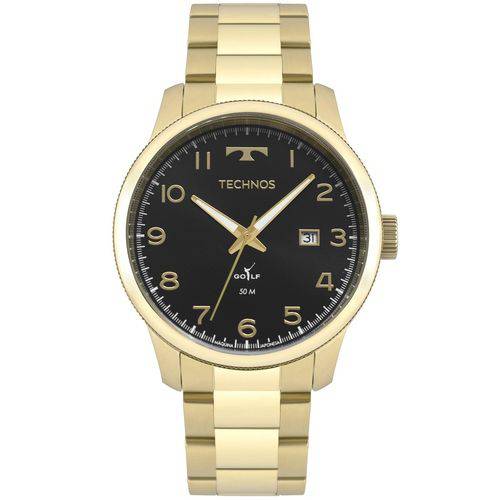 Relógio Masculino Technos Golf 2315LAF/4P 44mm Aço Dourado