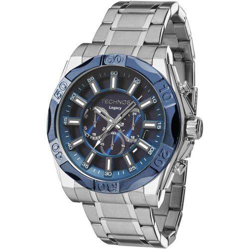 Relógio Masculino Technos Analógico Js25bb/1a Legacy Cronógrafo Prata