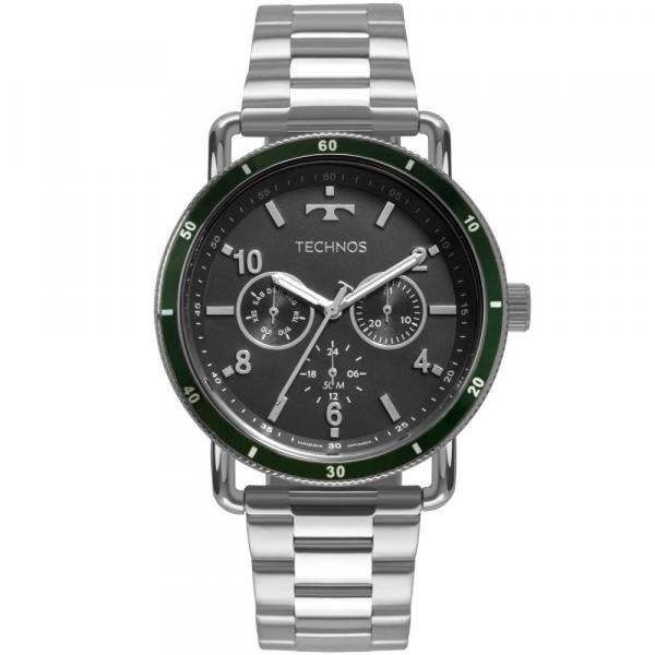 Relógio Masculino Technos Militar 6P29AKU/1V 43mm Aço Prata