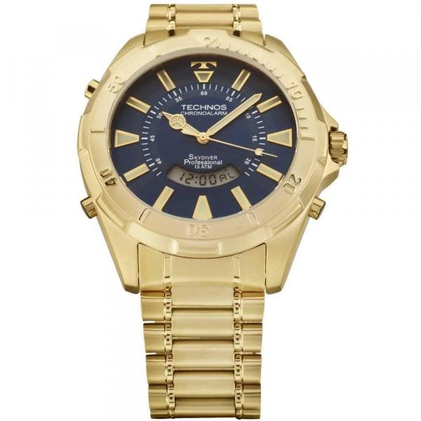 Relógio Masculino Technos Performance Skydiver T205FL/4A 48mm Dourado (Fundo da Caixa Azul Escuro)