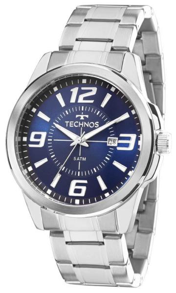 Relogio Masculino Technos Prata Azul 2115KZZ1A