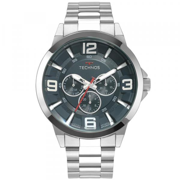 Relógio Masculino Technos Racer 6P79BM/1A 46mm Aço Prata