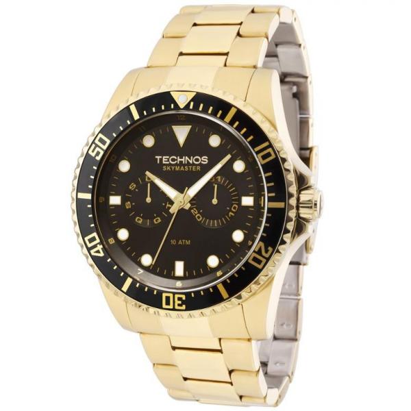 Relógio Masculino Technos Skymaster 6P25BF/4P 47mm Aço Dourado