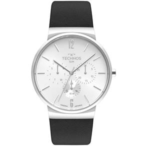 Relógio Masculino Technos Slim 6P29AKQ/0B 40mm Couro Preto