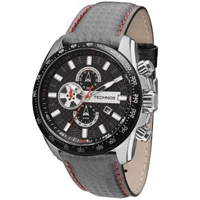 Relógio Masculino Technos Sports OS1AAZ/0C 46mm Couro Cinza