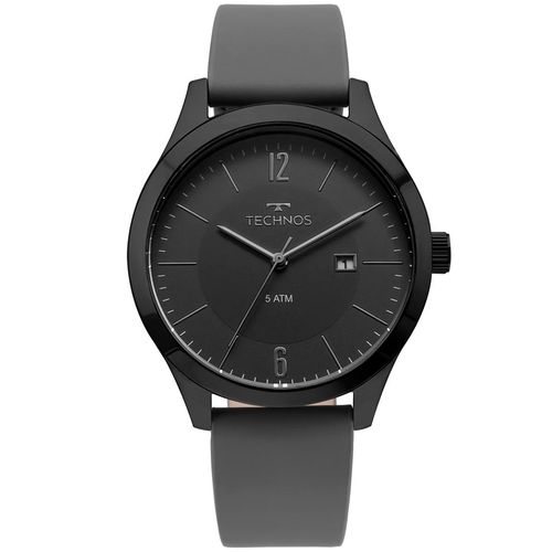 Relógio Masculino Technos Steel 2115MOU/2P 43mm Couro Fumê