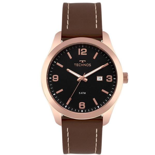 Relógio Masculino Technos Steel 2115MPJ/2P 44mm Couro Marrom