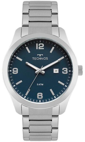 Relógio Masculino Technos Steel 2115MPK/1A 43mm Aço Prata