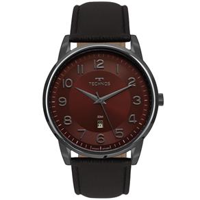 Relógio Masculino Technos Steel 2117LBG/2N 43mm Couro Preto