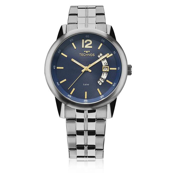 Relógio Masculino Technos Steel 2315KZM/1A Fundo Azul