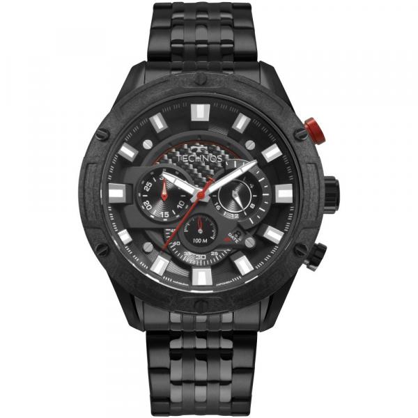 Relógio Masculino Technos TS Carbon JS25CL/4P 50mm Aço Preto