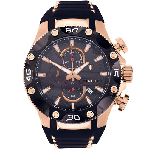 Relógio Masculino Tempus Chronograph Analógico Zw30330p Rose Black