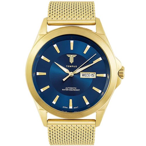 Relógio Masculino Tempus Elite Zw20127a Gold Blue