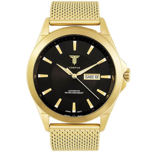 Relógio Masculino Tempus Elite Zw20127u Gold Black