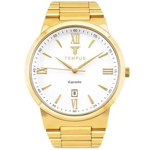 Relógio Masculino Tempus Executive Gold White ZW20181H