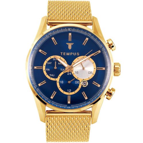 Relógio Masculino Tempus Gold Blue