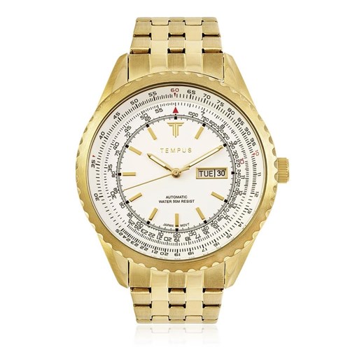 Relógio Masculino Tempus Magnific ZW30321H Gold White Dourado