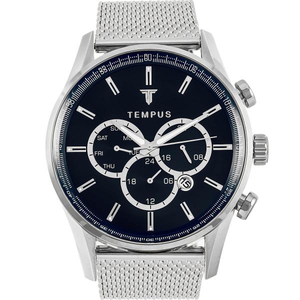 Relógio Masculino Tempus Silver Black ZW20163T