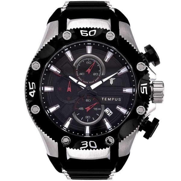 Relógio Masculino Tempus Chronograph Silver BlacK