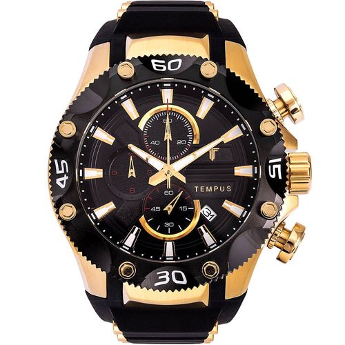 Relógio Masculino Tempus Zw30330u Gold Black