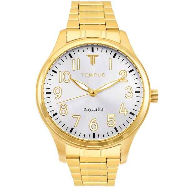 Relógio Masculino Tempus ZW20154H Pestige Gold White