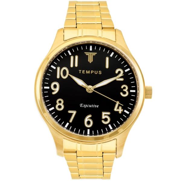 Relógio Masculino Tempus ZW2015AU Prestige Gold Black